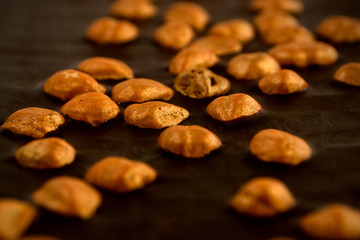 Chocolate with golden hazelnuts