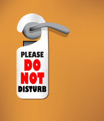 Wood door with a Do not disturb sign - obrazy, fototapety, plakaty