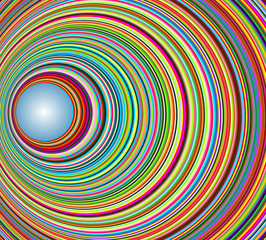 Abstract colorful tunnel with circles