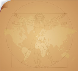 Leonardo da Vinci's vitruvian man in vector