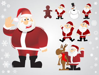 vector christmas santa set