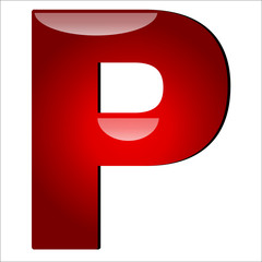 reflektierender Buchstabe P