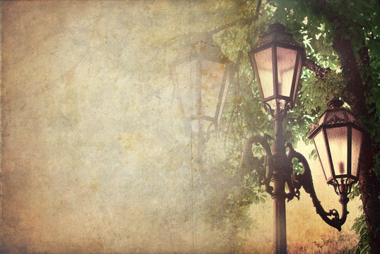 Street lantern, vintage background