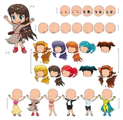 Deurstickers Avatar girl, vector illustration, isolated objects. © ddraw
