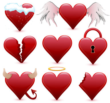 Collection of different hearts