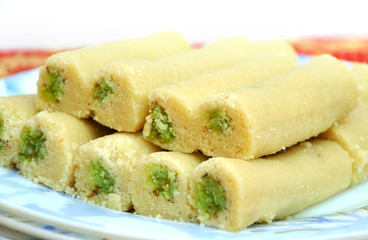 Pistachio Rolls Closeup