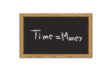 Blackboard with-"Time is money"