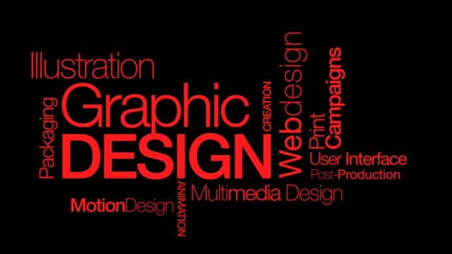 Graphic Design art tag cloud animation