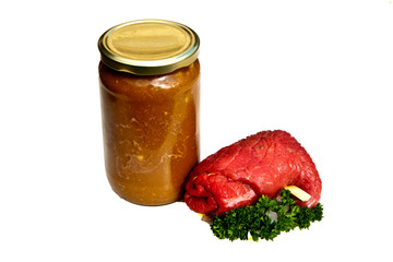 meat and soup handmade by the butcher