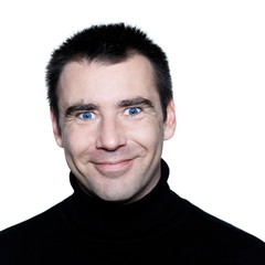 Obraz premium handsome caucasian man blue eyes smiling portrait