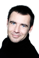 Obraz premium handsome caucasian man blue eyes smiling portrait