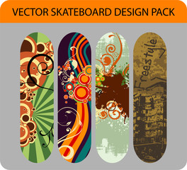 Skateboard vector design pack