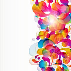 Abstract background with bright circles and teardrop-shaped arch