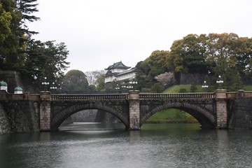 Fototapeta na wymiar Dwukrotnie most Nijubashi Cesarskiego Pałacu