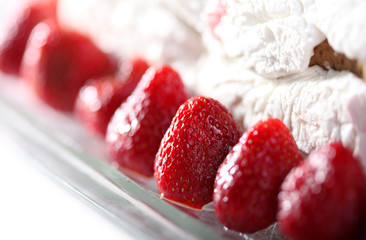 Delicious strawberry cake on