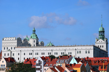 Szczecin, widok z trasy zamkowej na zamek
