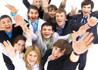 Large group of business people. Over white background..