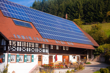 Solar panels on frarmhouse