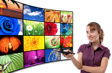 Tv-Panel with a woman