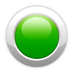 electronic glowing green button