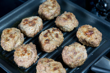 Meatballs on the frying pan