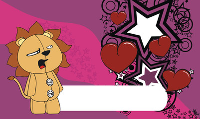 lion cartoon valentine background