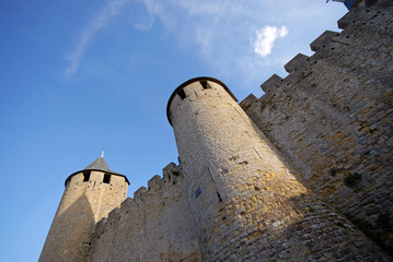 Detalle de la muralla de Carcassonne, Francia, Europa