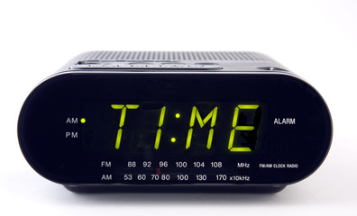 Clock Radio with the word TIME