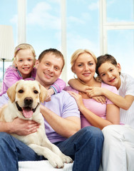 Family with dog
