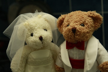 Groom and bride bear doll