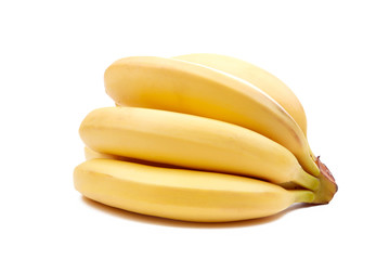 Bunch of bananas on white