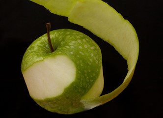 apple isolated on black background