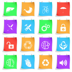 Vector set of note papers