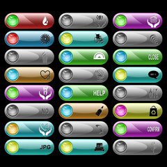 Vector set of internet buttons. 24 elements.
