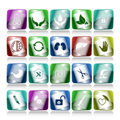 Vector set of internet buttons. 20 elements.