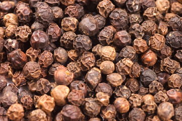 Black Peppercorns close up