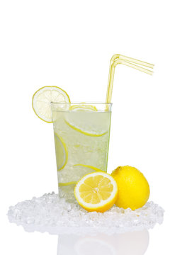 Lemonade in glass isolated