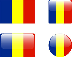 Fototapeta premium romania flag & buttons collection - vector