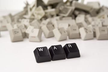 Krieg mit Tasten von einer Tastatur