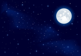Obraz na płótnie Canvas Gwia¼dziste niebo i Księżyc