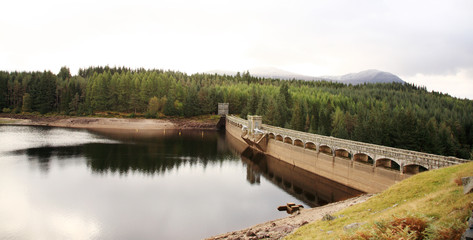 View of Laggan Dam in Scotland