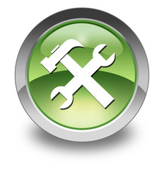 Green Glossy Pictogram "Tools"