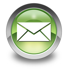Green Glossy Pictogram "E-Mail"