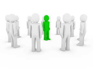 3d human circle green white