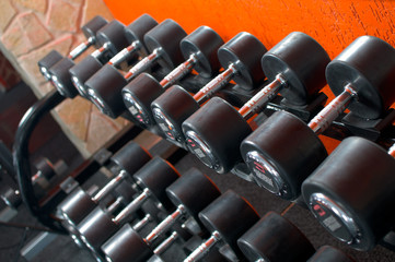 Dumbells on weights holder