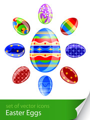 set easter eggs vector