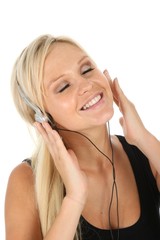Blonde Beauty Listening to Music