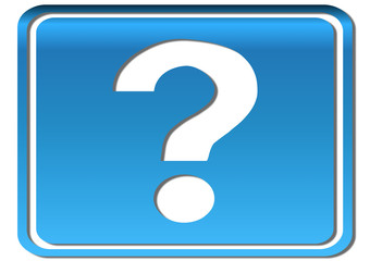 point d'interrogation 3d bleu