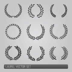 Laurel wreath vector Set