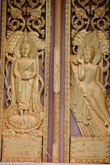 Fototapeta na wymiar Temple door in Vientaine, Laos.